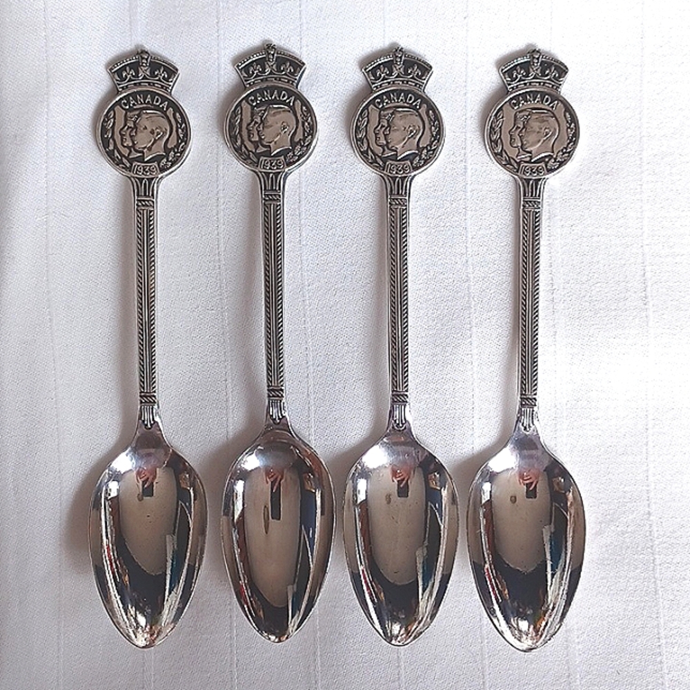 Wm. A Rogers 1939 Royal Visit Silver Plate Collector Spoons- Set of 4